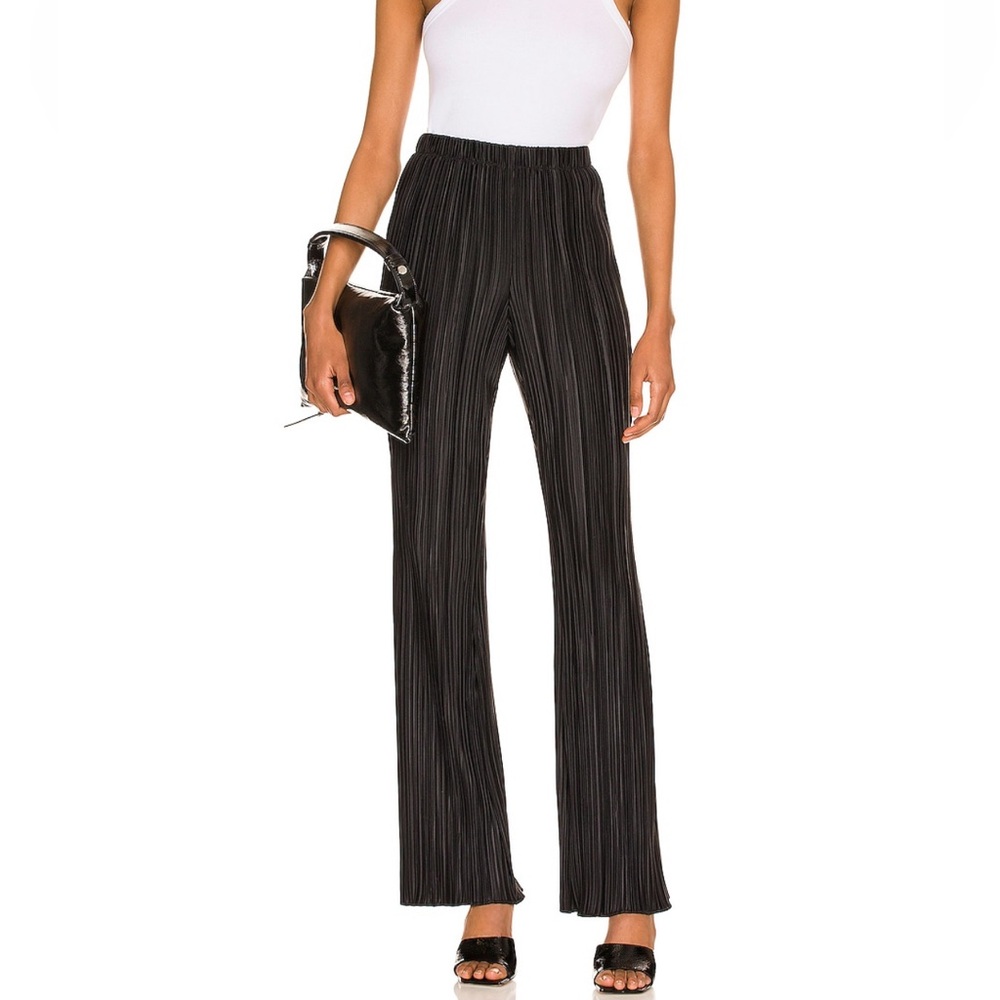 Anine Bing Black Billie Pleated Pant